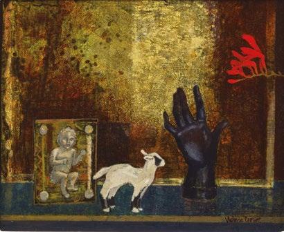Lamb and Lucifer, 1994-95 oil on board 21.5 x 26.