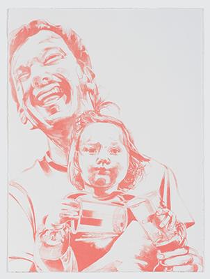 Storm Tharp (American, born 1970), Young People 2, 2011, lithograph, 30 x 22-3/8 inches, collection of the Crow s Shadow