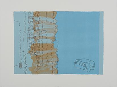 Marie Watt (Seneca, born 1967), Blankets, 2003, lithograph, 19-3/4 x 25-3/4 inches, collection of the Crow s Shadow Institute of