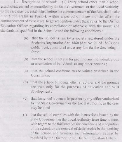 Annexure 4 Punjab RTE Rules Articles 11 and 12 State Schools