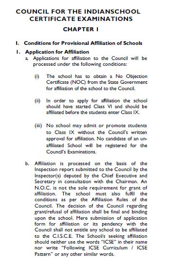 Annexure 10 ICSE Bye-Laws State Schools Regulations