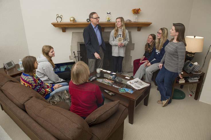 The standing appointment and his devotion to his students is part of what drew the Office of Student Affairs to invite him to be a Faculty-in-Residence in Lyons Hall.