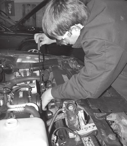The curriculum covers theory and lab training in all areas of automotive repair. Students perform inspections to determine whether different components are serviceable or need to be replaced.