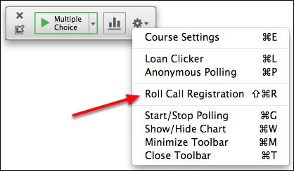 4.2 Choose the Roll Call Registration option.