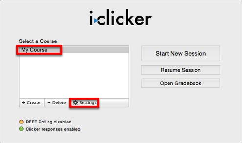 Customize Your Course Settings Update the settings for a course The i>clicker system is designed to be a simple classroom response system that can be used almost immediately upon launching.