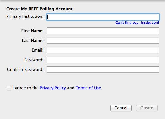 2. Select the Enable REEF Polling button. 3. Choose to create a REEF instructor account. Or, log in if you already have an account. n Enter your institution name.