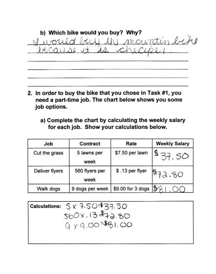 Grade 7 Number Sense and Numeration: Level 1 A B Number Sense and Numeration Student Work Sheets -