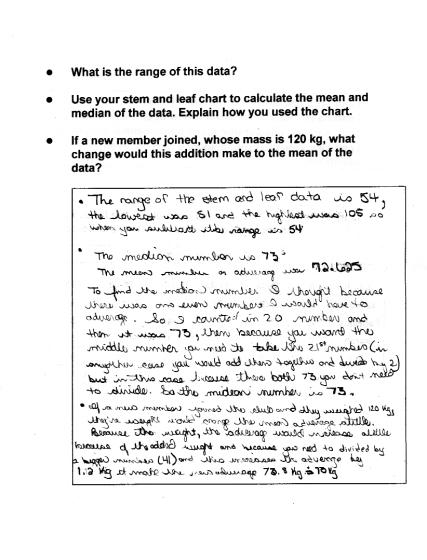 Grade 8 Data Management and Probability: Level 3 A B Data Management and Probability Student Work Sheets -