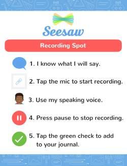 It s a great idea to locate quieter spots in the classroom for recording audio. Especially in busy kindergarten classrooms! Hang up recording spot posters (found on the next page) if you would like.