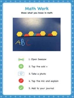 Lesson 12: Reflect on learning: Math exit ticket Time needed for lesson: 5 minutes in a large group to model, and time after your regular math lesson for students to use Seesaw to take a photo of