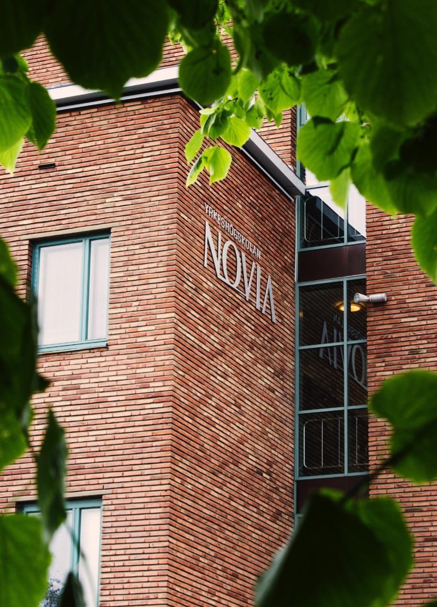 WELCOME TO NOVIA UNIVERSITY OF APPLIED SCIENCES The largest Swedish-speaking University of Applied Sciences in Finland Number of students: 4000 Number of staff: 300 Novia