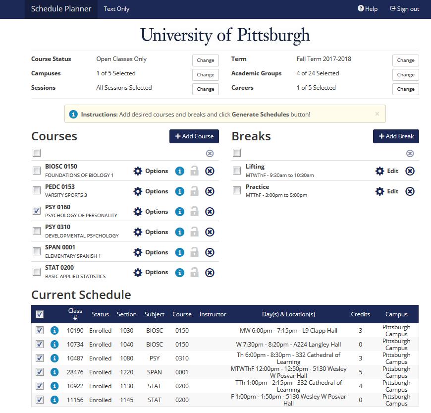Advising Center ADDING A COURSE THROUGH SCHEDULE PLANNER 1. Add the course you wish to include in your schedule.