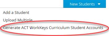 Curriculum Student Accounts from the drop-down. 3.