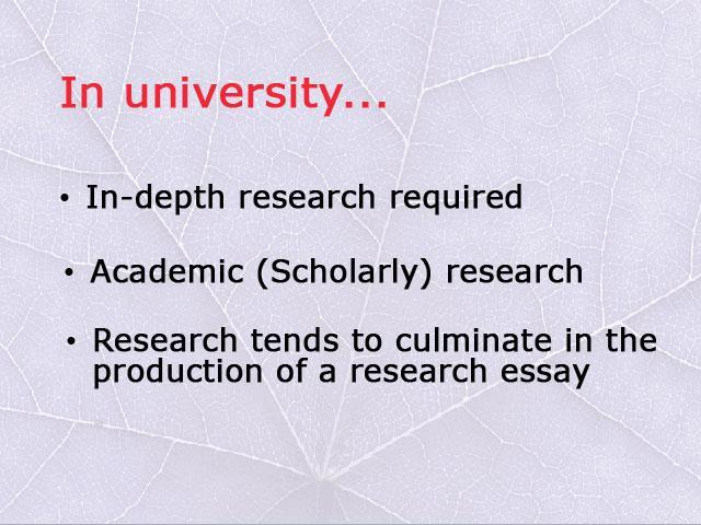 in-depth and rigorous kind of research, generally known as academic or scholarly research.