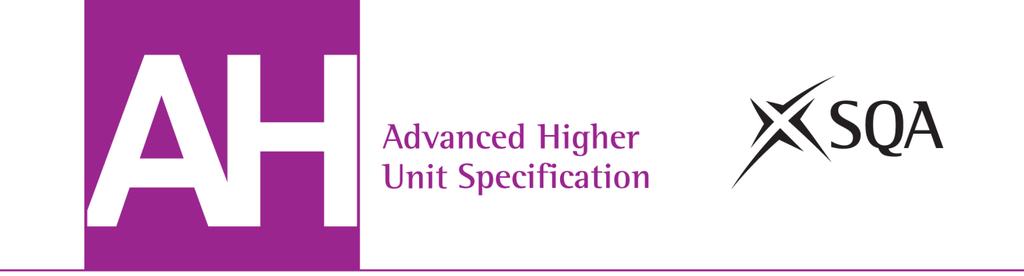 Mathematics: Applications of Algebra and Calculus (Advanced Higher) Unit SCQF: level 7 (8 SCQF credit points) Unit code: H7X1 77 Unit outline The general aim of the Unit is to develop advanced