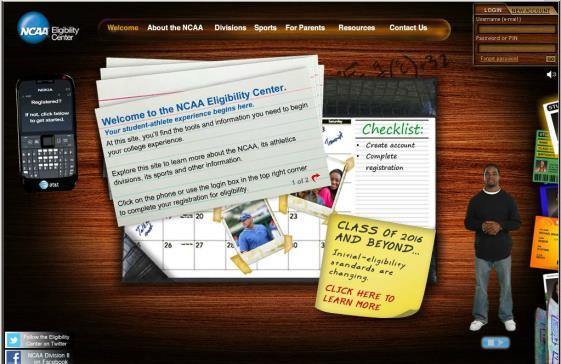 Prospective College Athletes NCAA Eligibility Center 1. Register online at www.eligibilitycenter.org 2.