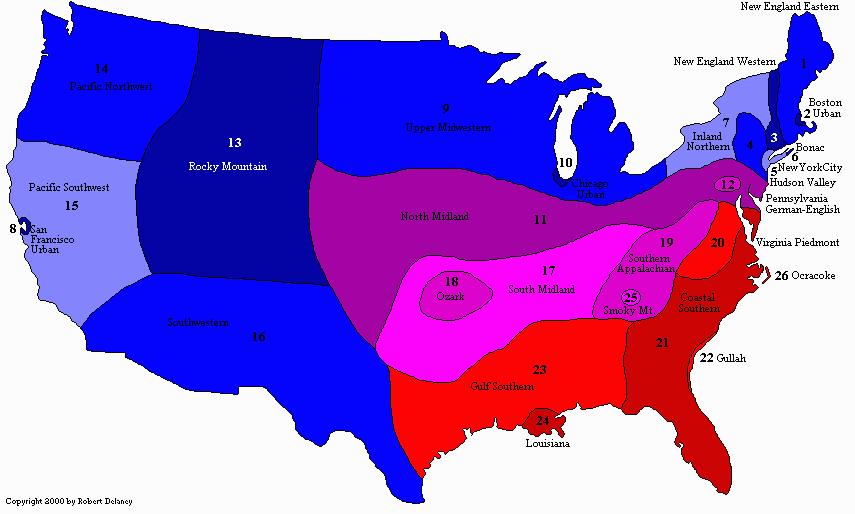 9. Dialect Chain: A set of contiguous dialects in which the