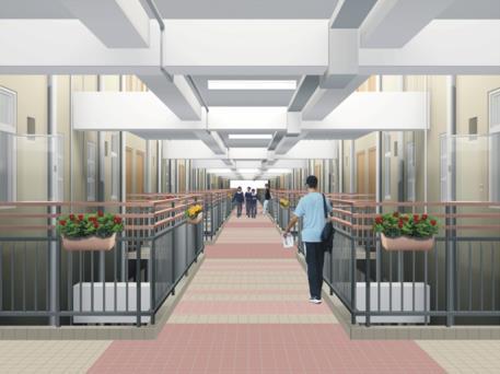 in five areas: transfer lift, lifts at linear blocks, covered walkways, corridors & external walls,