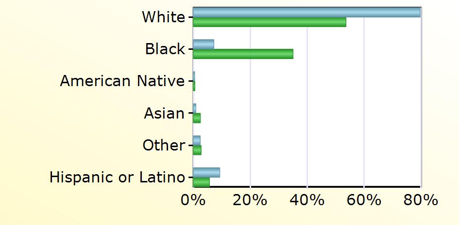 29,295 Black 48 19,140 American Native 3 282 Asian 6 1,349 Other 16 1,473 Hispanic or Latino 62 3,068 Age Harrisonburg