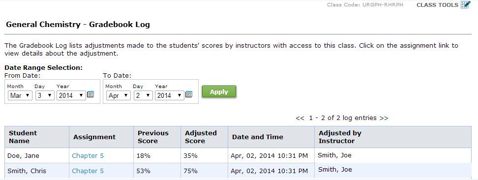 GRADEBOOK SETUP Instructors can change category weights, display settings, and modify the grading scale from this page.