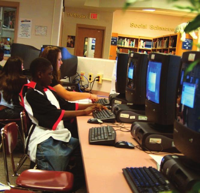 Spending extra time in the computer lab is an option during the longer lunch period.
