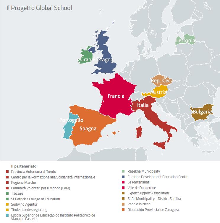 Global Schools project description Started in 2015 Co--funded by the DEAR Programme of the European Commission Takes place in 10 EU countries by 17 partners Led by Autonomous Province of Trento (PAT)