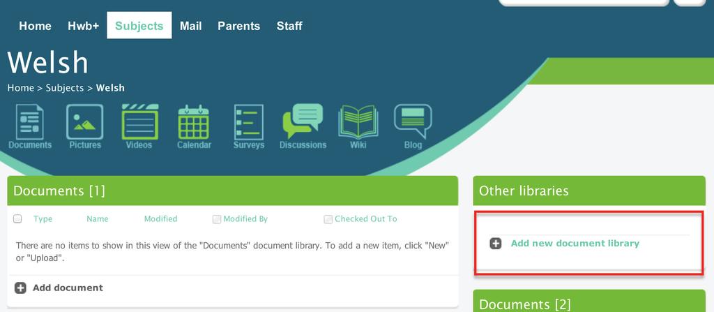 Create a new document library where you will upload the assignments.