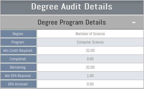 4. Tap Degree Program Details to expand the section where you can view the