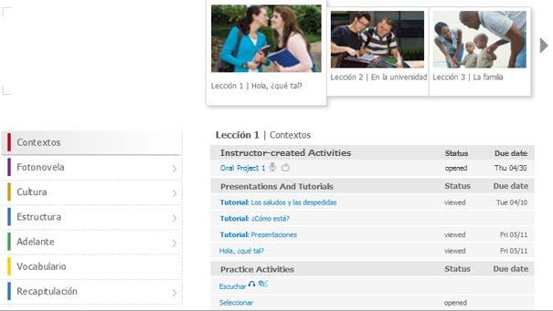 Content Content organizes course-related content including Activities, assigned Assessment items, Resources released by your instructor, and the optional (if available for your textbook) for-sale
