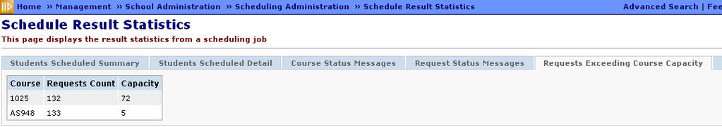 Possible Request Status Messages: Student has multiple requests for the same course Student has one or more requests that are not Approved Requests Exceeding Course Capacity Tab Navigation:
