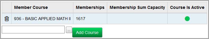 Enter a course ID in the box, or use the Course Selection Wizard ( ) to select a Course ID, then click Add Course to add that course to the course group.