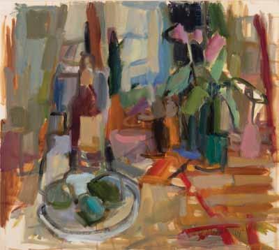 Still Life, oil on paper, 23 x 21 inches 6 court street
