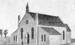 The old St James' Church on the corner of Bridge Road and Coppin Street, Richmond was demolished when St Ignatius' Church was built, but the foundation stone was preserved to become part of the