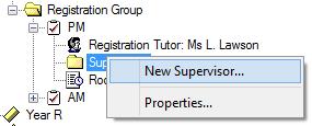 10. Right-click on the Supervisors folder and select New Supervisor: 11.