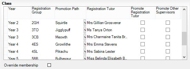 Structure and changed the Registration Tutors assigned to these classes, you will not see these changes here it does not mean that your changes were not saved.