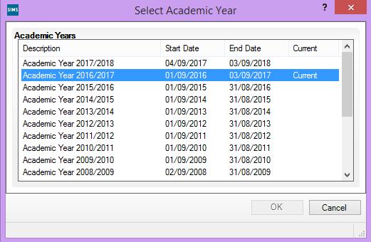 The only way to find them is to change the view to All Leavers and find them manually in the list. Solution: Please ensure that you have the right Academic Year selected in SIMS for your login.