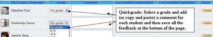 necessary to go the Grade window at all.). At the bottom of the overview page is a checkbox called Allow quick grading.