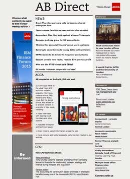AB Direct Engage digitally with ACCA members through our weekly email bulletin Weekly ezine sent to 167,000 members globally (including 62,368 UK members) News,