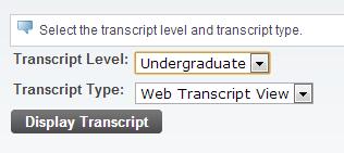 8. Academic Transcript: allows viewing of a student s transcript.