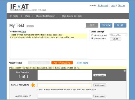 TEST MAKER FOR THE IMMEDIATE FEEDBACK ASSESSMENT TECHNIQUE ( IF-AT ) One of the issues that teachers and professors who use the IF-AT have raised with us is how to adapt their quizzes, tests and