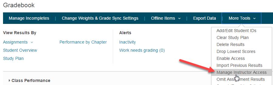 To set privileges, go to Gradebook from Instructor