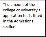 For those that do have a fee, some require the student to enter payment information online in order to successfully submit an online application.