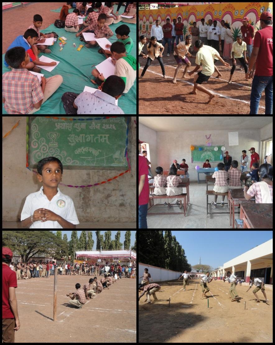 9. Competitions: Prayas not only encouraged academic activities but also took co-curricular and extra-curricular activities like SPORTS {Kho-Kho, Kabaddi, Running} Extra-curricular (Elocution,