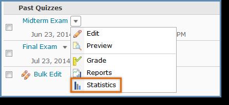 Viewing Quiz Statistics View and export quiz statistics and reports to a CSV file for data analysis.