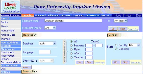 From the above screenshot it is clear that catalogue databases are organized according to different types of
