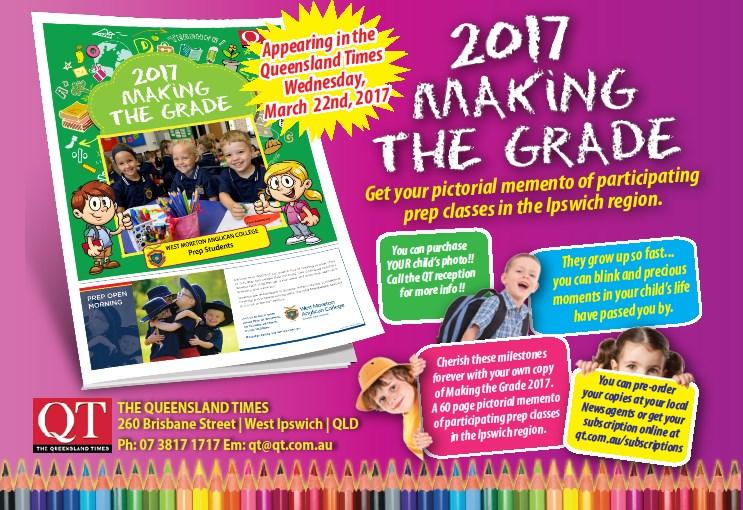 RACEVIEW STATE SCHOOL Page 3 FROM THE DEPUTY PRINCIPAL (Prep Yr 1) Queensland Times (QT) Making the Grade On Thursday 16 March, a QT photographer will be in the school to take photos of our 2017 Prep