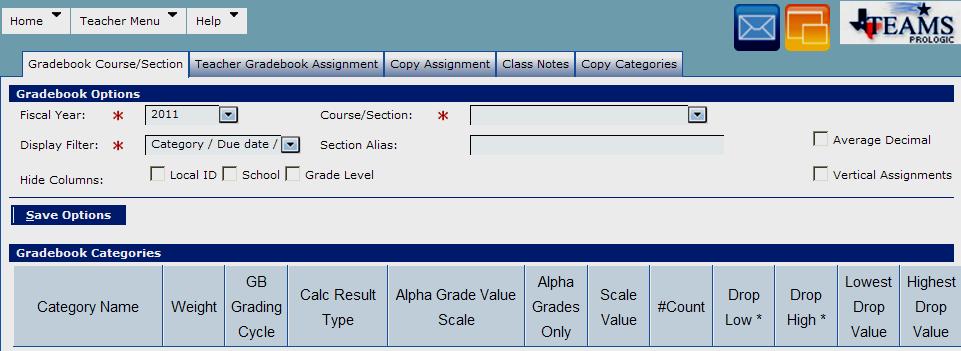 Add Assignments Select a Course/Section
