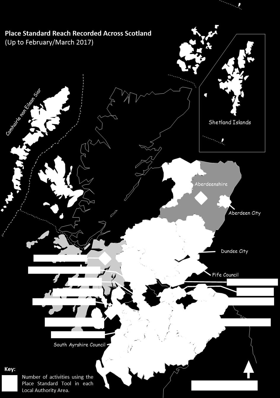 The reach of the Place Standard across Scotland is shown below.