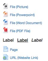 Adding a Label Labels are useful for organizing your course content. 1. To add a label to a course module, use the add an activity or resource menu, scroll down to the resources, and select label. 2.