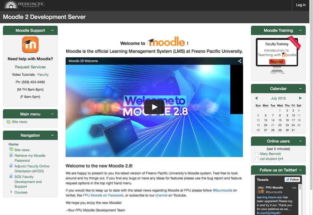 Getting Started with Moodle Welcome to Moodle, Fresno Pacific University s official Learning Management System (LMS) for online, blended, and web-enhanced face-to-face